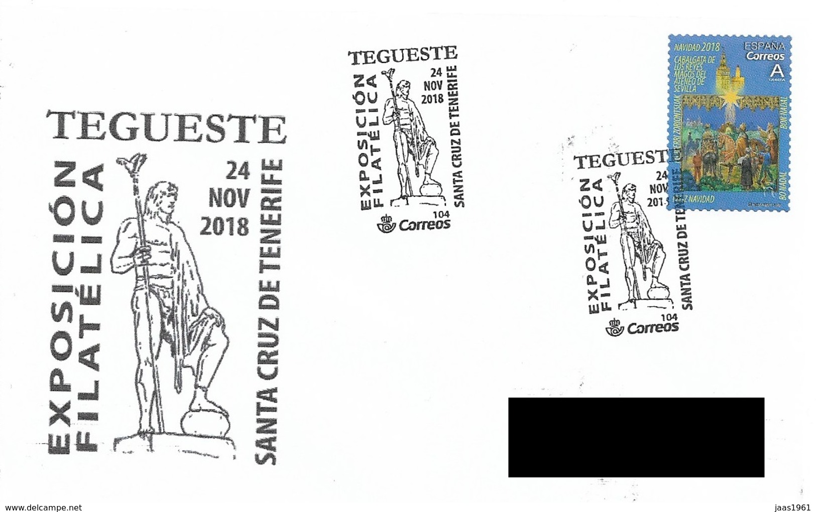 SPAIN. POSTMARK TEGUESTE. SANTA CRUZ DE TENERIFE 2018 - Máquinas Franqueo (EMA)