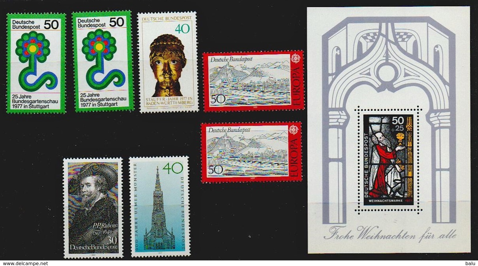 Bund 1977 Lot Mit Michel Nr.n 927 (x2), 933, 935 (x2), 936, 937 Und  Block 15, Alle ** Postfrisch - Unused Stamps