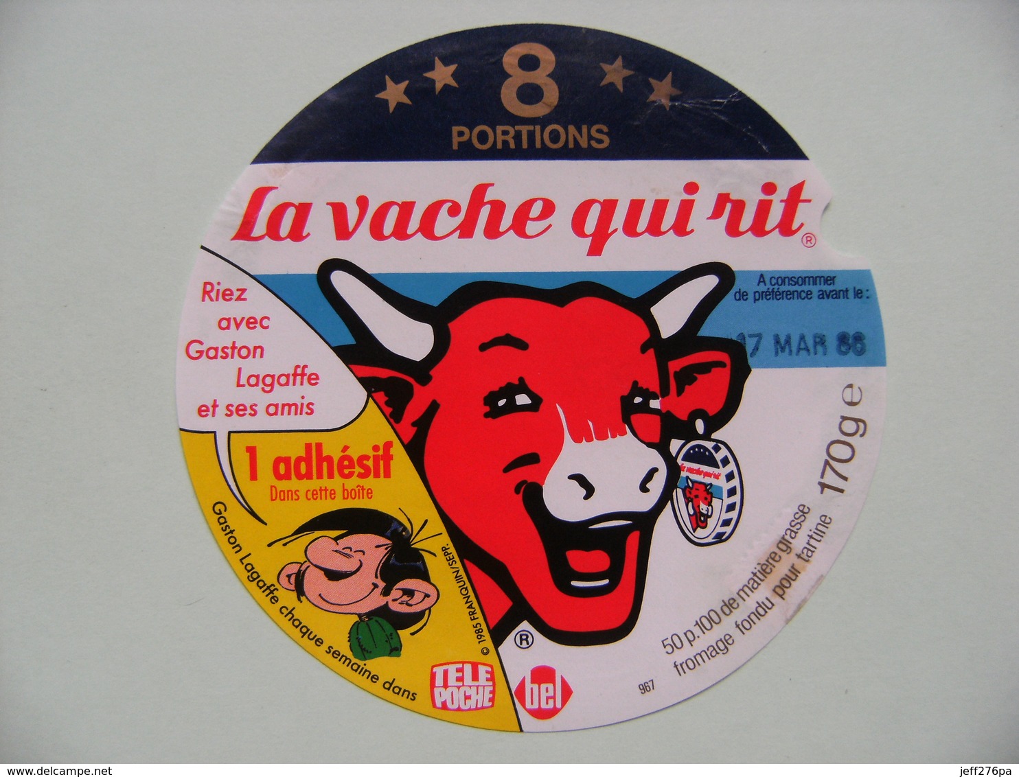 Etiquette Fromage Fondu - Vache Qui Rit - Bel 8 Portions Pub Gaston Lagaffe Et Ses Amis   A Voir ! - Fromage