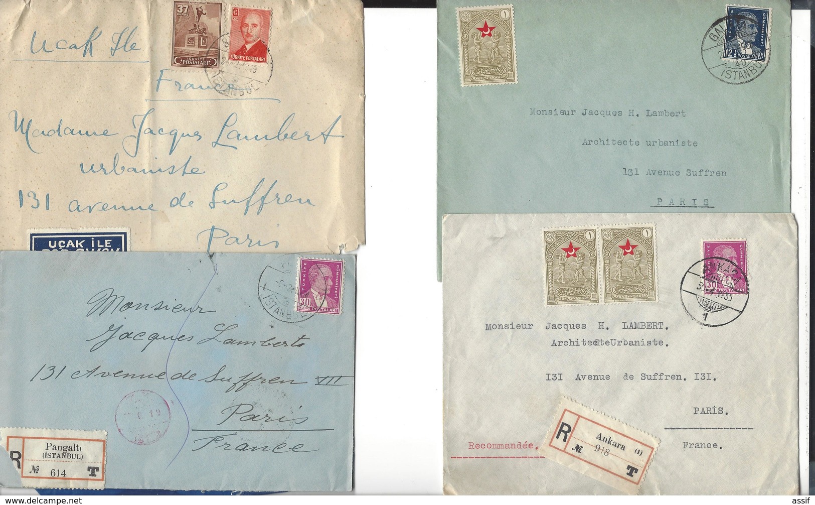 TURQUIE  17 enveloppes  années 1930 - 1940