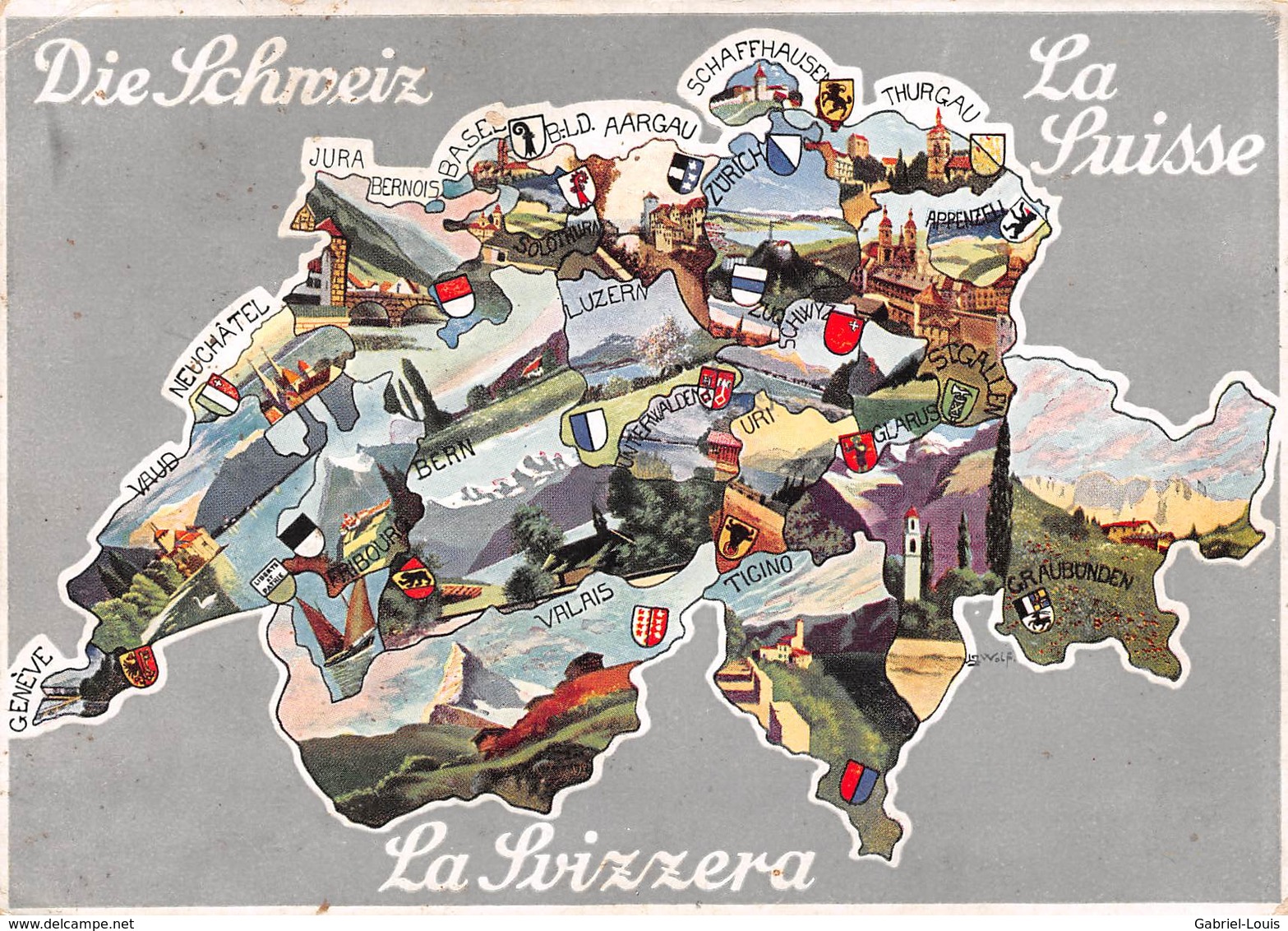 Die Schweiz - La Suisse - La Svizzera - Carte Avec Les Cantons (10X15 Cm) - St. Anton