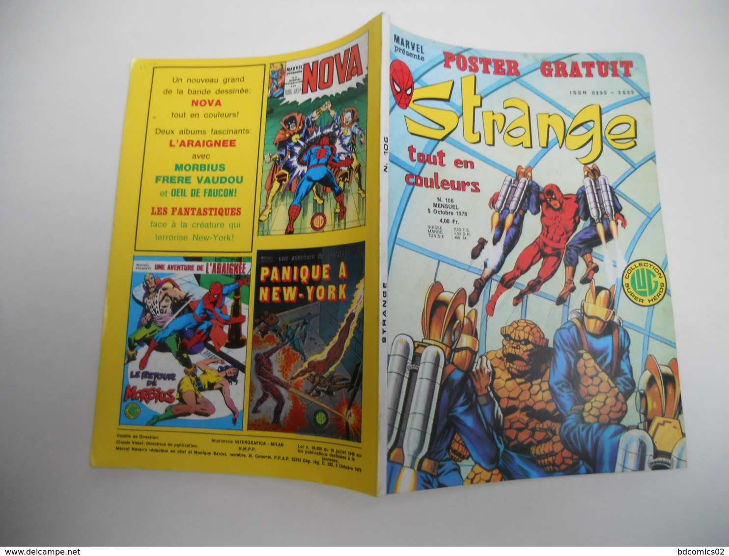 STRANGE AVEC POSTER ATTACHE EDITION LUG N°106  ////DAREDEVIL//IRON MAN // L'ARAIGNEE TBE - Strange