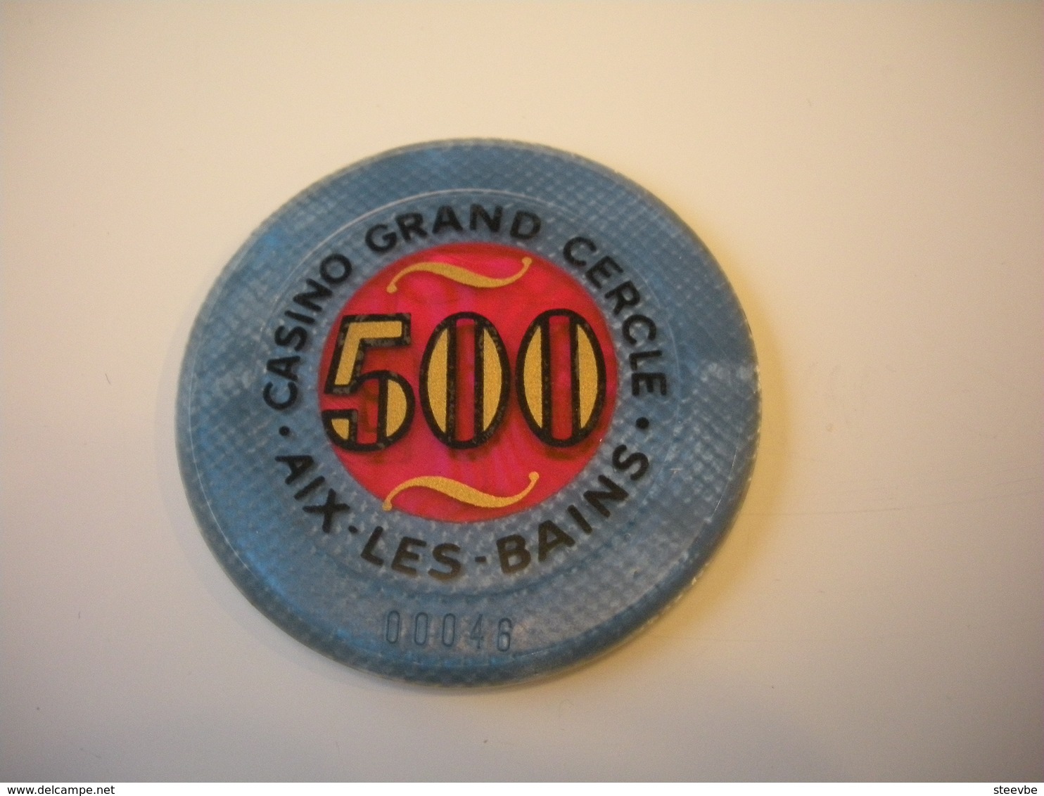 Casino Chip Fiche 500 FF Grand Cercle Aix-les-Bains France - Casino