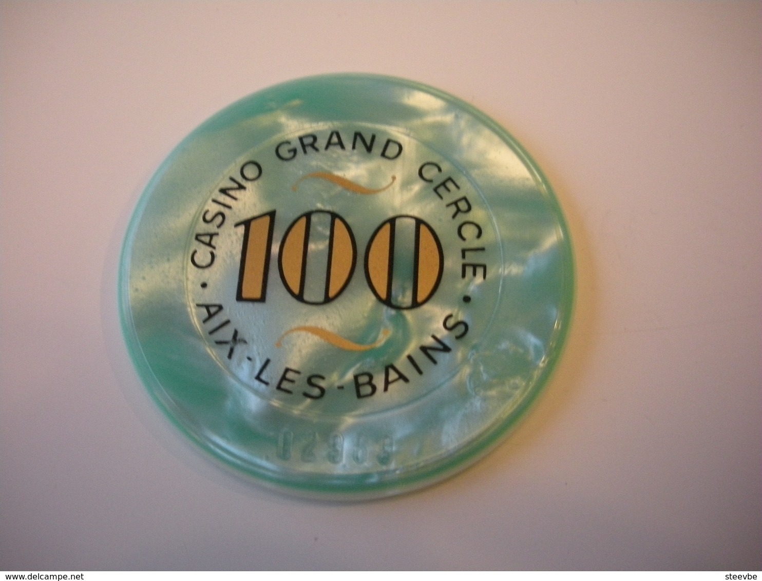 Casino Chip Fiche 100 FF Grand Cercle Aix-les-Bains France - Casino