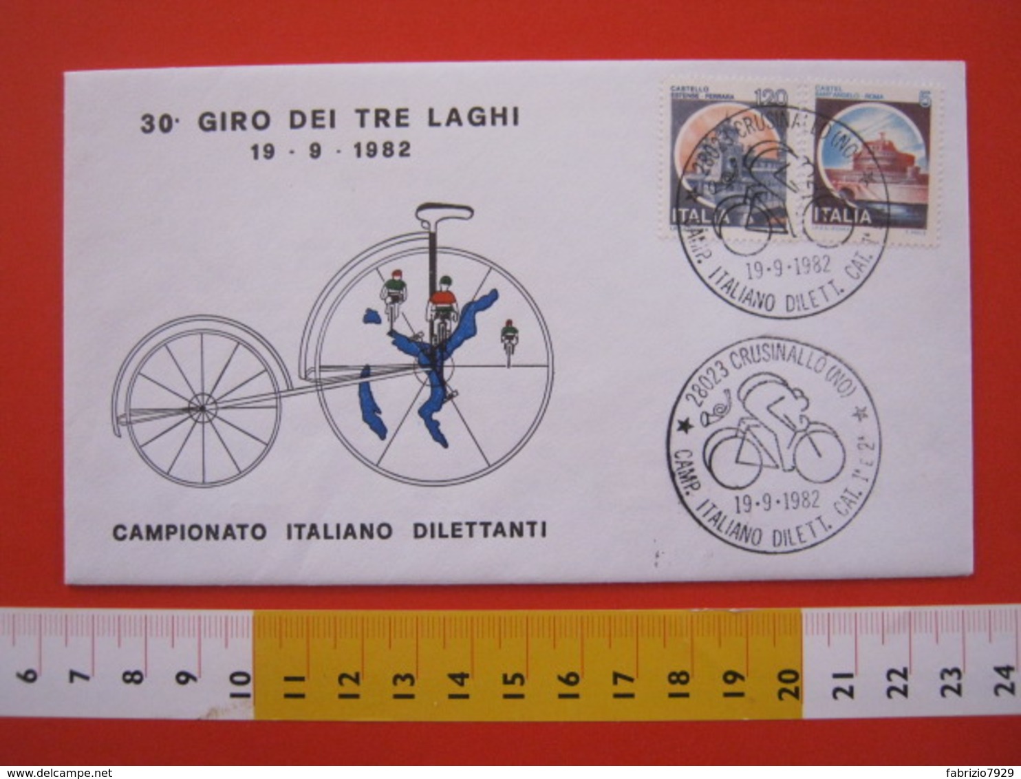 A.06 ITALIA ANNULLO - 1982 CRUSINALLO VERBANIA NOVARA CICLISMO CAMPIONATO ITALIANO DILETTANTI GIRO TRE LAGHI LAKE - Ciclismo