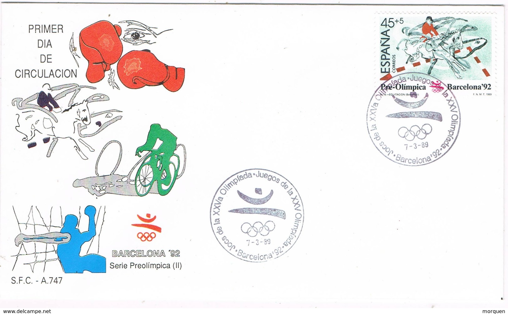 31254. Carta BARCELONA 1989. Juegos Olimpicos Barcelona 92, Pre Olimpica - Cartas & Documentos