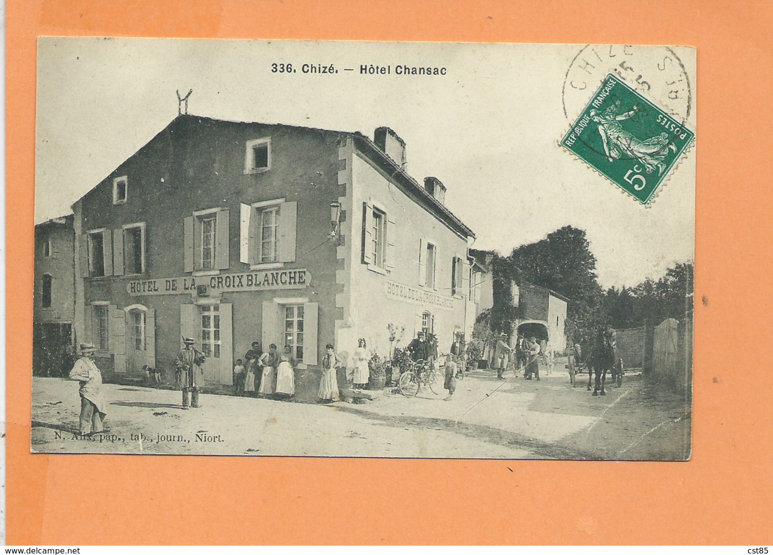 CPA - CHIZE - Hotel Chansac - Hotel De La Croix Blanche - Other & Unclassified