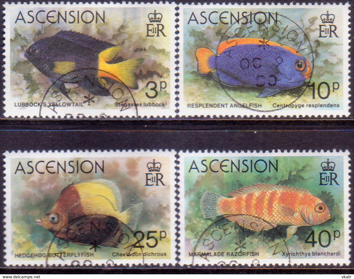 ASCENSION 1980 SG #270-73 Compl.set Used Fishes - Ascension