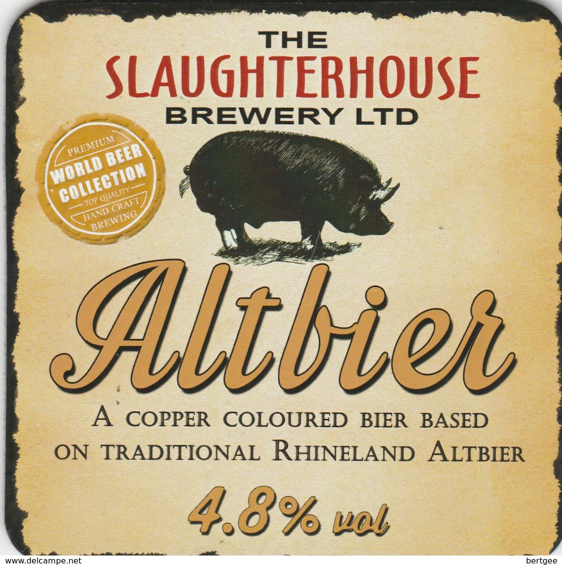 SLAUGHTERHOUSE BREWING CO (WARWICK, ENGLAND) - ALTBIER ALE - PUMP CLIP FRONT - Enseignes