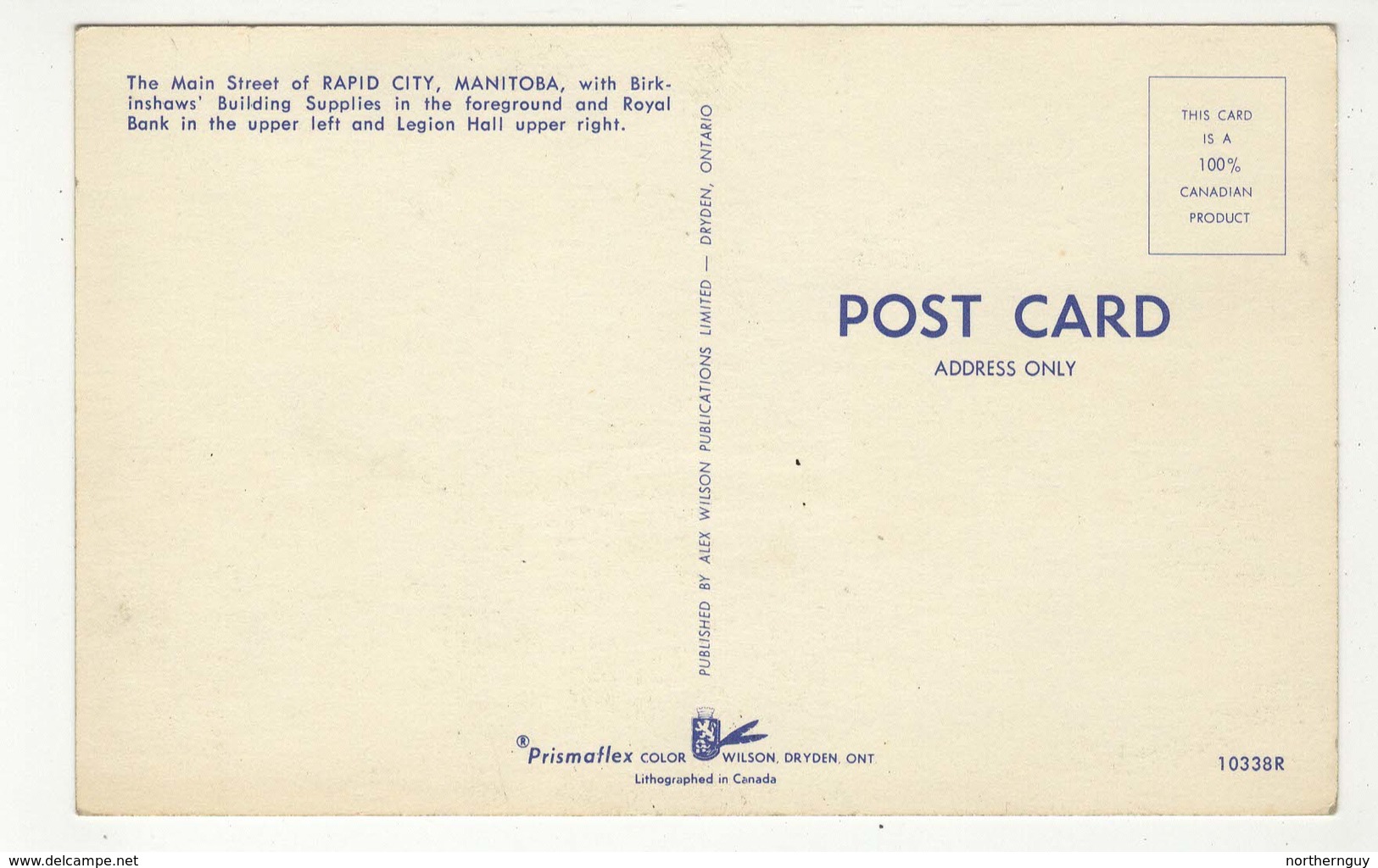 RAPID CITY, Manitoba, Canada,  Main Street & Stores, "Roadside Canada" Bus, 1960's Chrome Postcard - Altri & Non Classificati