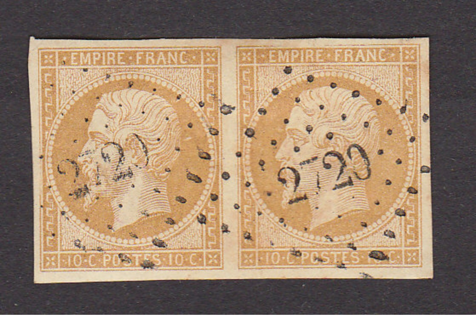 FRANCE PAIRE N°13A - 1853-1860 Napoléon III