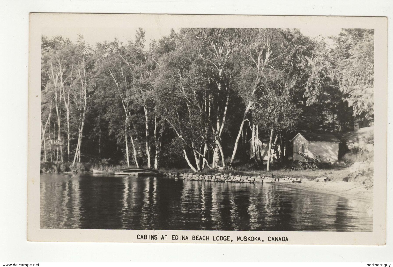 Lake Rosseau, Muskoka Lakes, Ontario, Canada, Cabins At Edina Beach Lodge, Old RPPC, Muskoka County - Muskoka