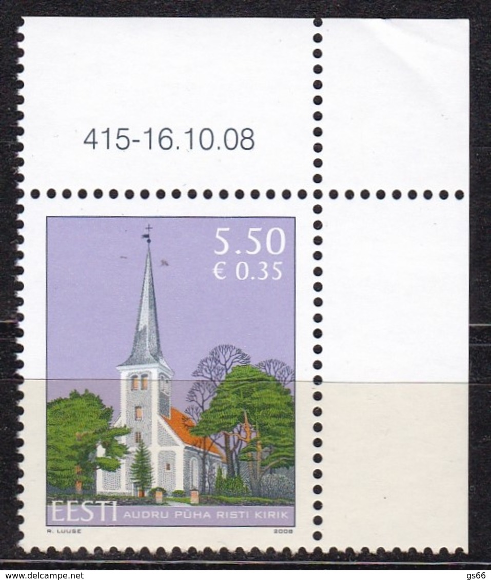 2008, EESTI, 624, Heilig-Kreuz-Kirche, Audru (Audern). MNH ** - Estonia
