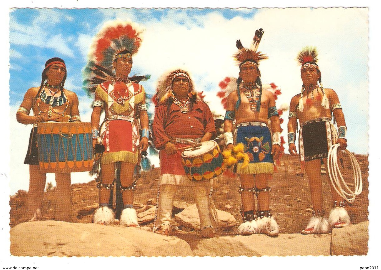 INDIAN DANCERS IN COLORFUL TRIBAL COSTUMES WORN AT THE INDIAN CEREMONIAL IN ARIZONA & NEW MEXICO - Altri & Non Classificati