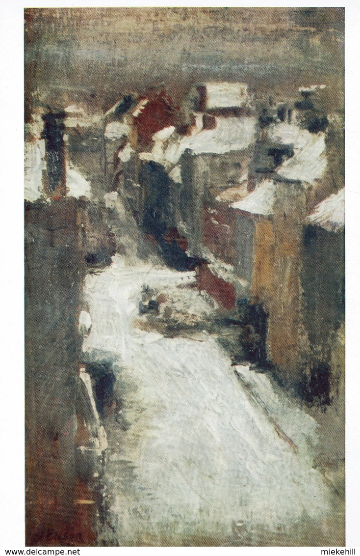 OOSTENDE-OSTENDE-JAMES ENSOR-RUE DE FLANDRE SOUS LA NEIGE - Oostende