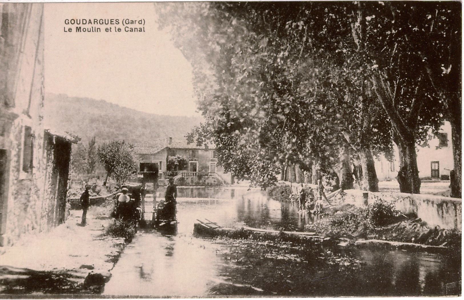 Cpa 30 GOUDARGUES  Le Moulin Et Le Canal , Animée , Dos Vierge - Autres & Non Classés