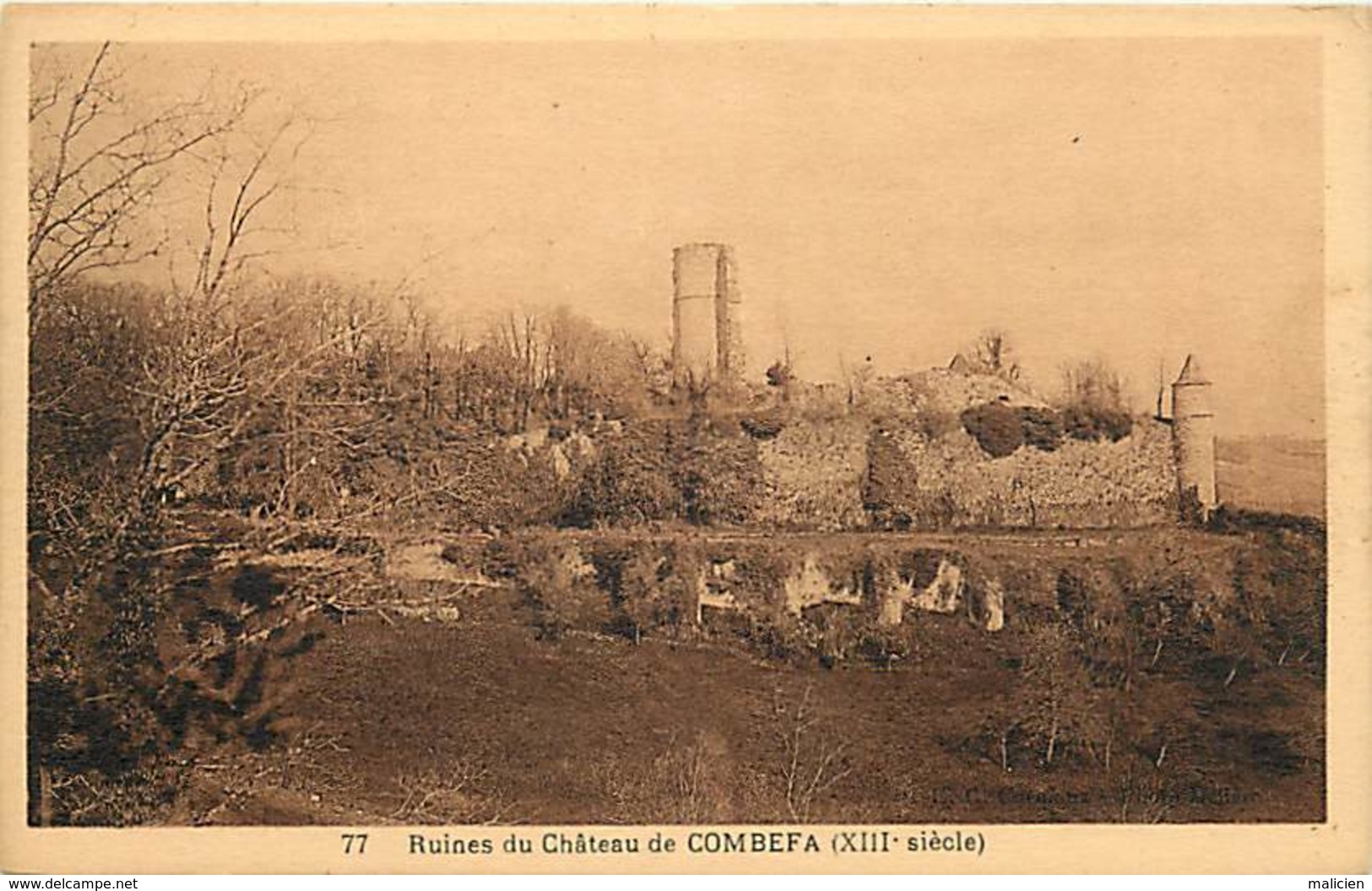 - Dpt Div-ref-AF403- Tarn - Combefa - Ruines Du Chateau XIIIe Siecle - Chateaux  - Carte Bon Etat - - Vaour