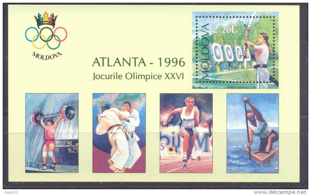 1996. Moldova, Olympic Games Atlanta, S/s, Mint/** - Moldavie