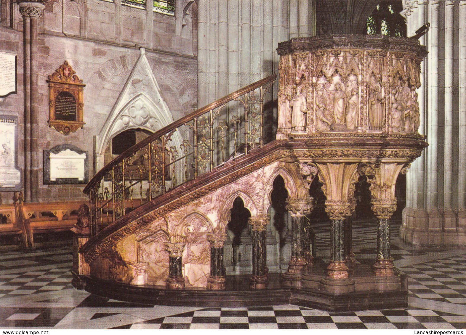 Postcard Worcester Cathedral The Nave Pulpit My Ref  B23366 - Other & Unclassified