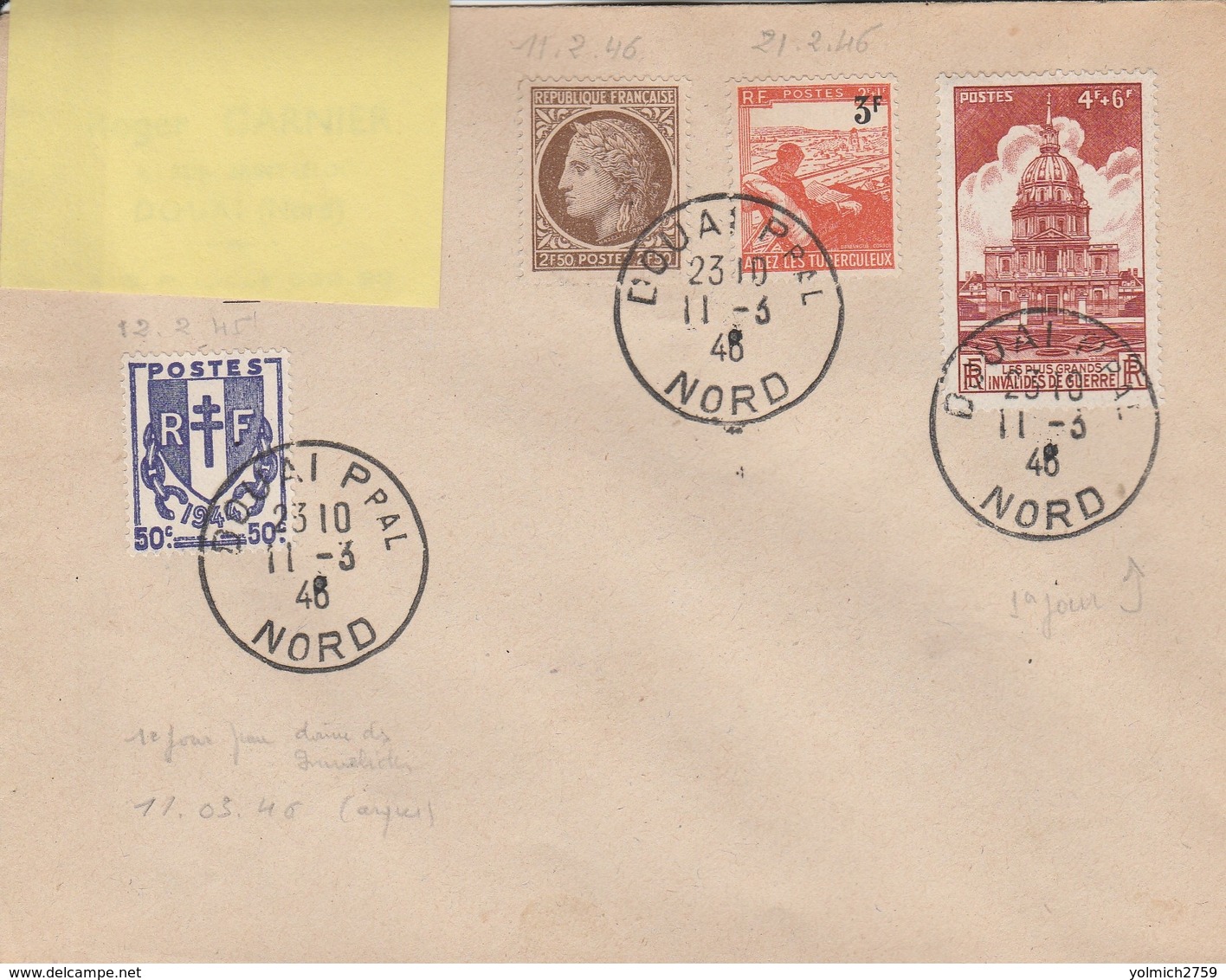 FDC 751 Du 11.3.46 - CHAPELLE Des INVALIDES - ....-1949