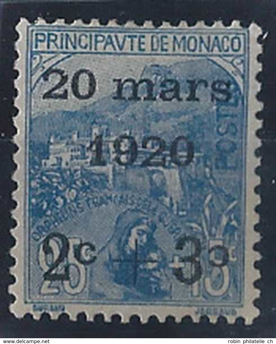 Monaco Variétés  N° 35 A Orphelins Deuxième "C" Renversé Signé Qualité: * Cote: 2150 € - Neufs