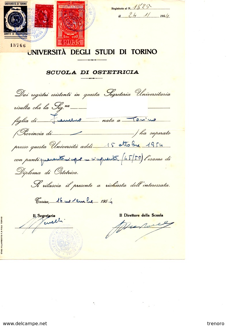 DOCUMENTO CON MARCHE SCUOLA OSTETRICIA UNIVERSITARIA DI TORINO - Fiscali