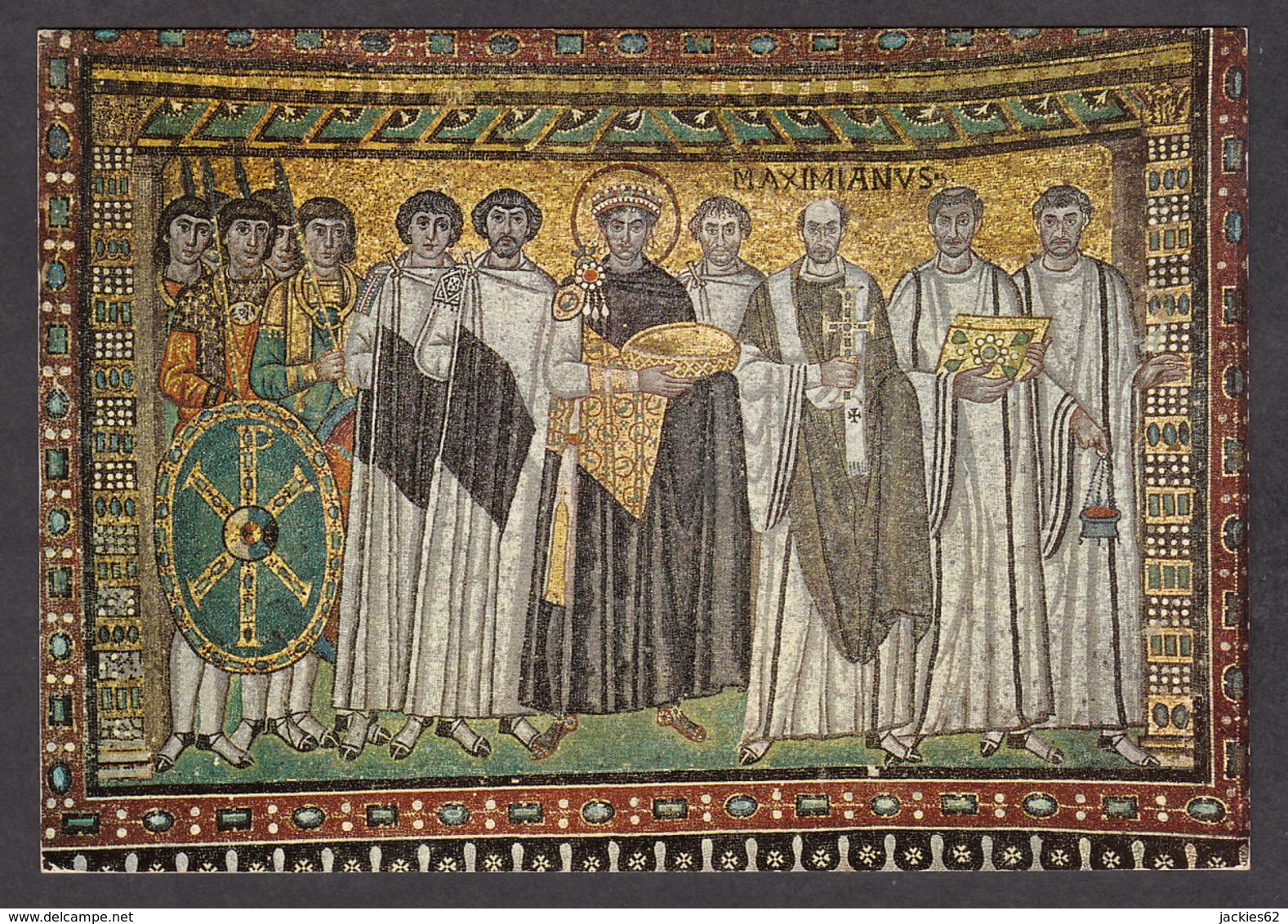 80269/ RAVENNA, Basilica Di San Vitale, Mosaici, *L'Imperatore Giustiniano Col Seguito* - Ravenna