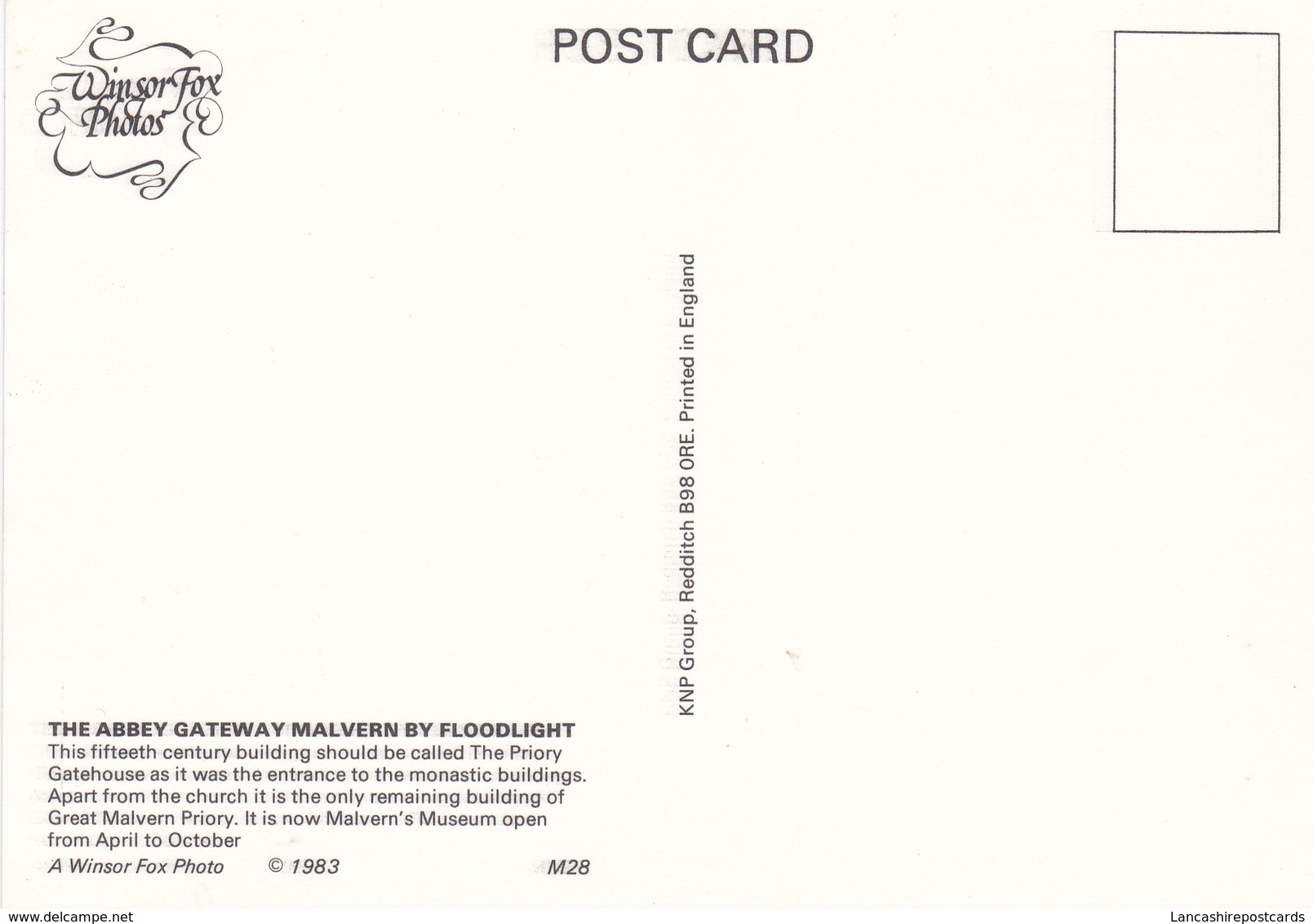 Postcard The Abbey Gateway Malvern By Floodlight My Ref  B23368 - Other & Unclassified