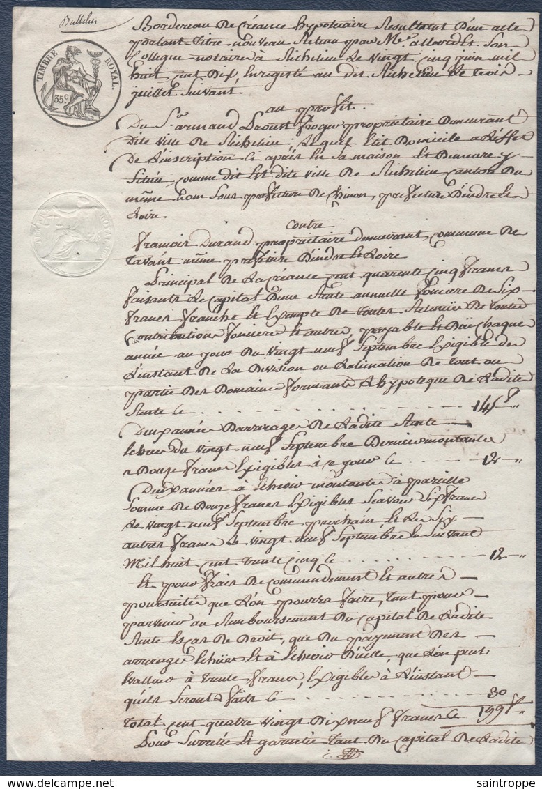Manuscrit De 1834.Armand Proust De Richelieu Contre François Durand De Tavant. - Manuscrits