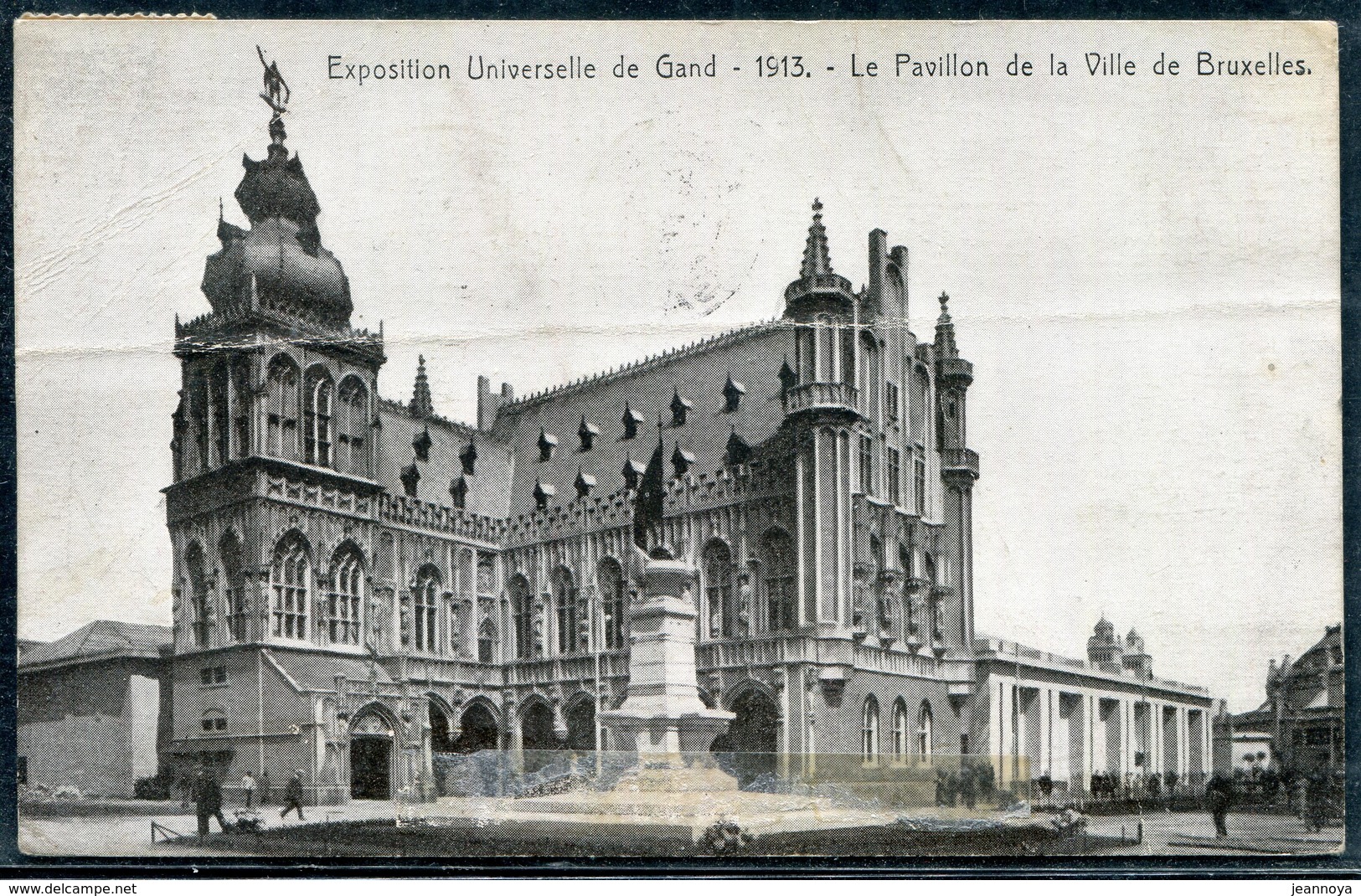 BELGIQUE - N° 111 / CPA AVEC O.M. DRAPEAU DE GAND OBL. GAND LE 19/8/1913 POUR LA FRANCE - TB - 1915-1920 Albert I