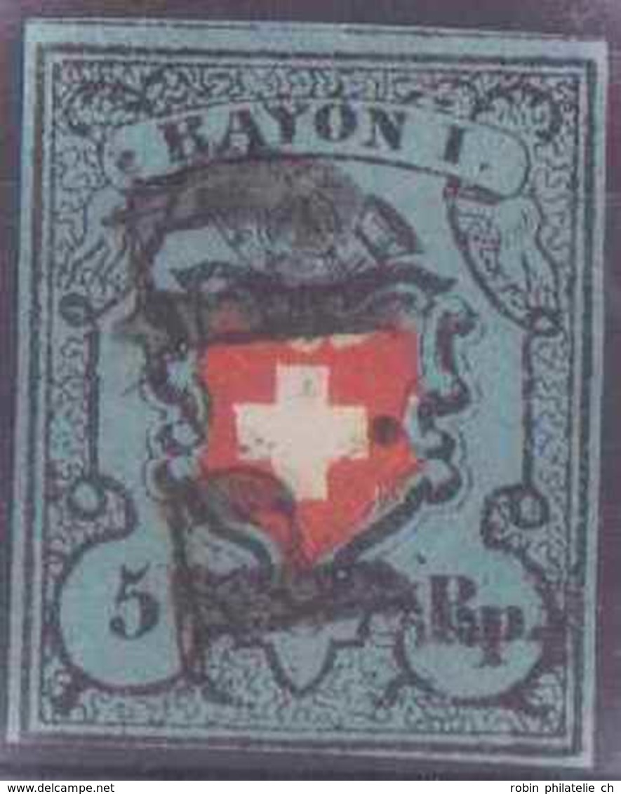Suisse Postes  N° 15 II 5Rp Rayon I Avec Cachet "PD" TB Qualité: Obl Cote: 417 € - 1843-1852 Timbres Cantonaux Et  Fédéraux