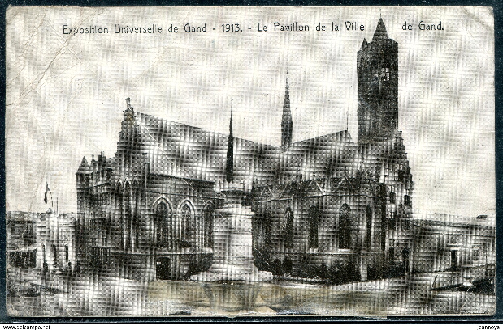 BELGIQUE - N° 111 / CPA AVEC O.M. DRAPEAU DE GAND OBL. GAND LE 19/8/1913 POUR LA FRANCE - TB - 1915-1920 Albert I