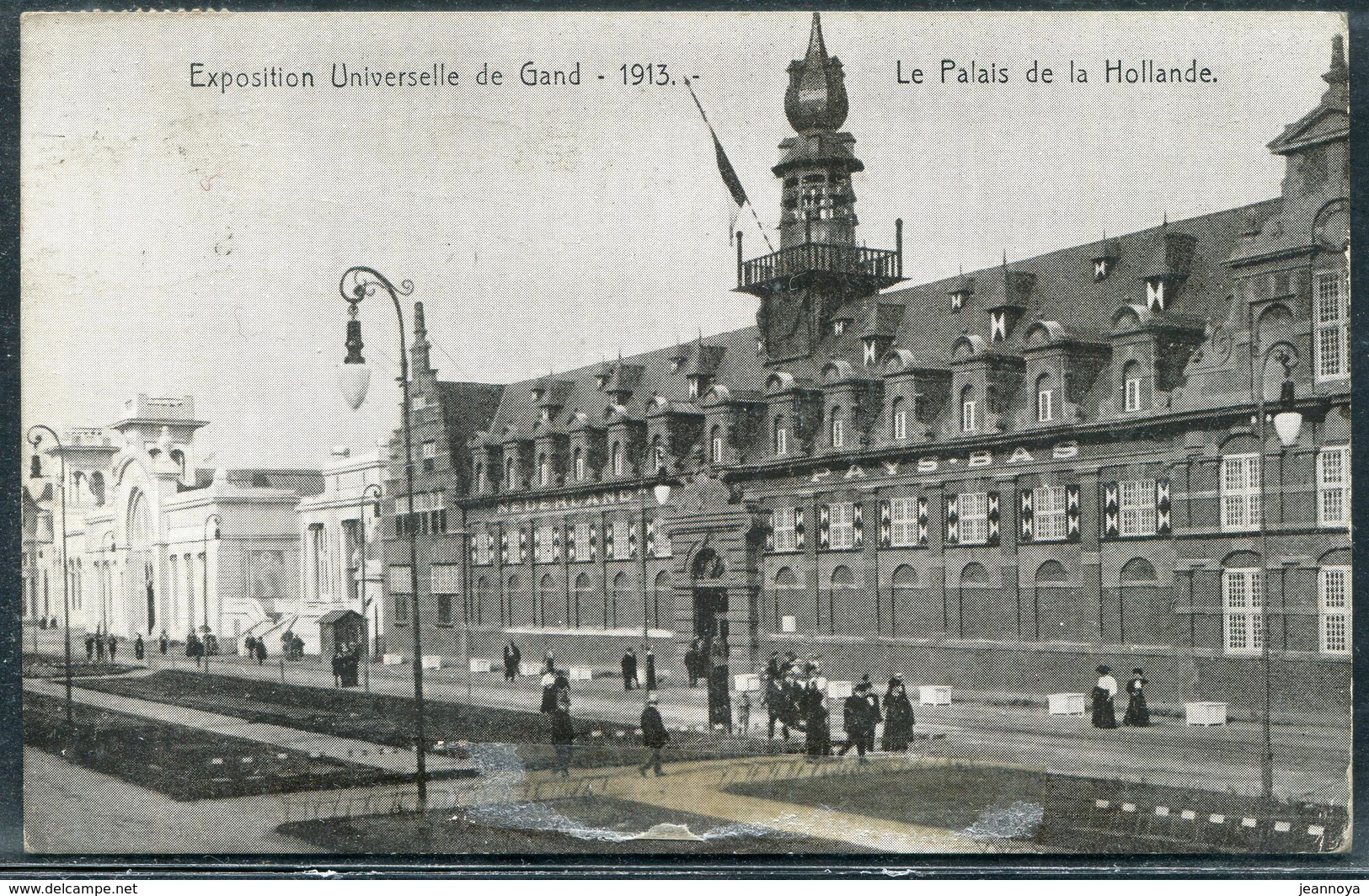 BELGIQUE - N° 111 / CPA AVEC O.M. DRAPEAU DE GAND OBL. GAND LE 19/8/1913 POUR LA FRANCE - TB - 1915-1920 Albert I