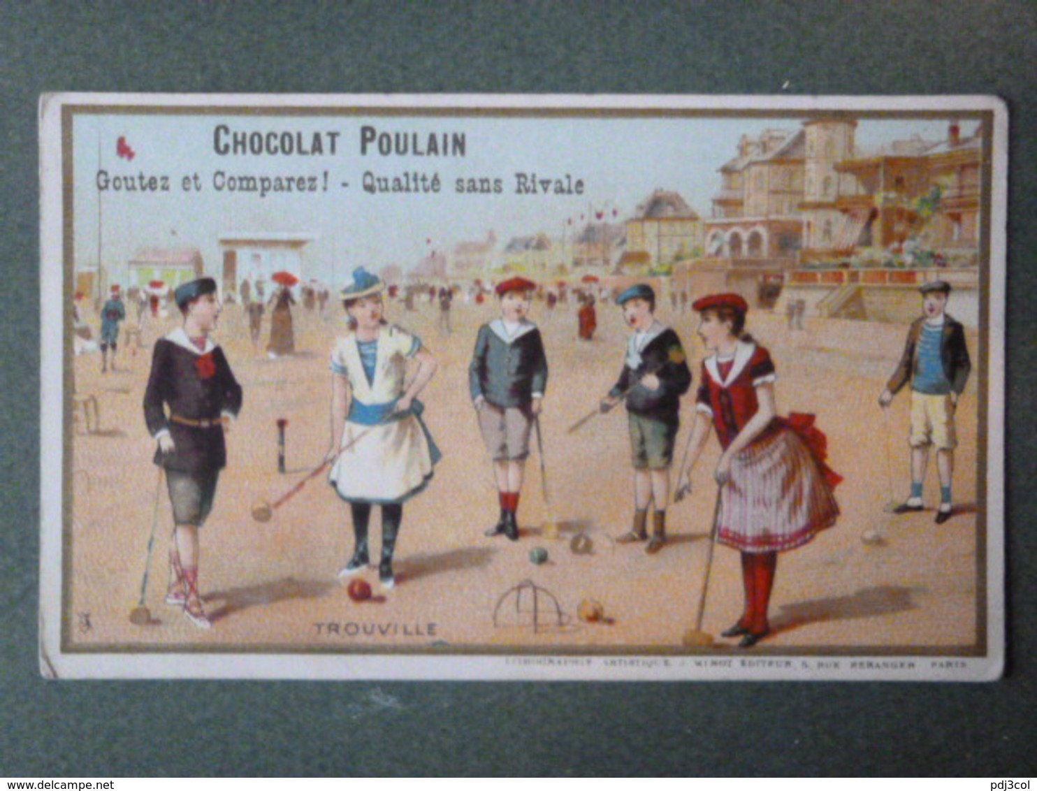 Chromo, Trouville - (Jeux De Croquet Sur La Plage) - Poulain