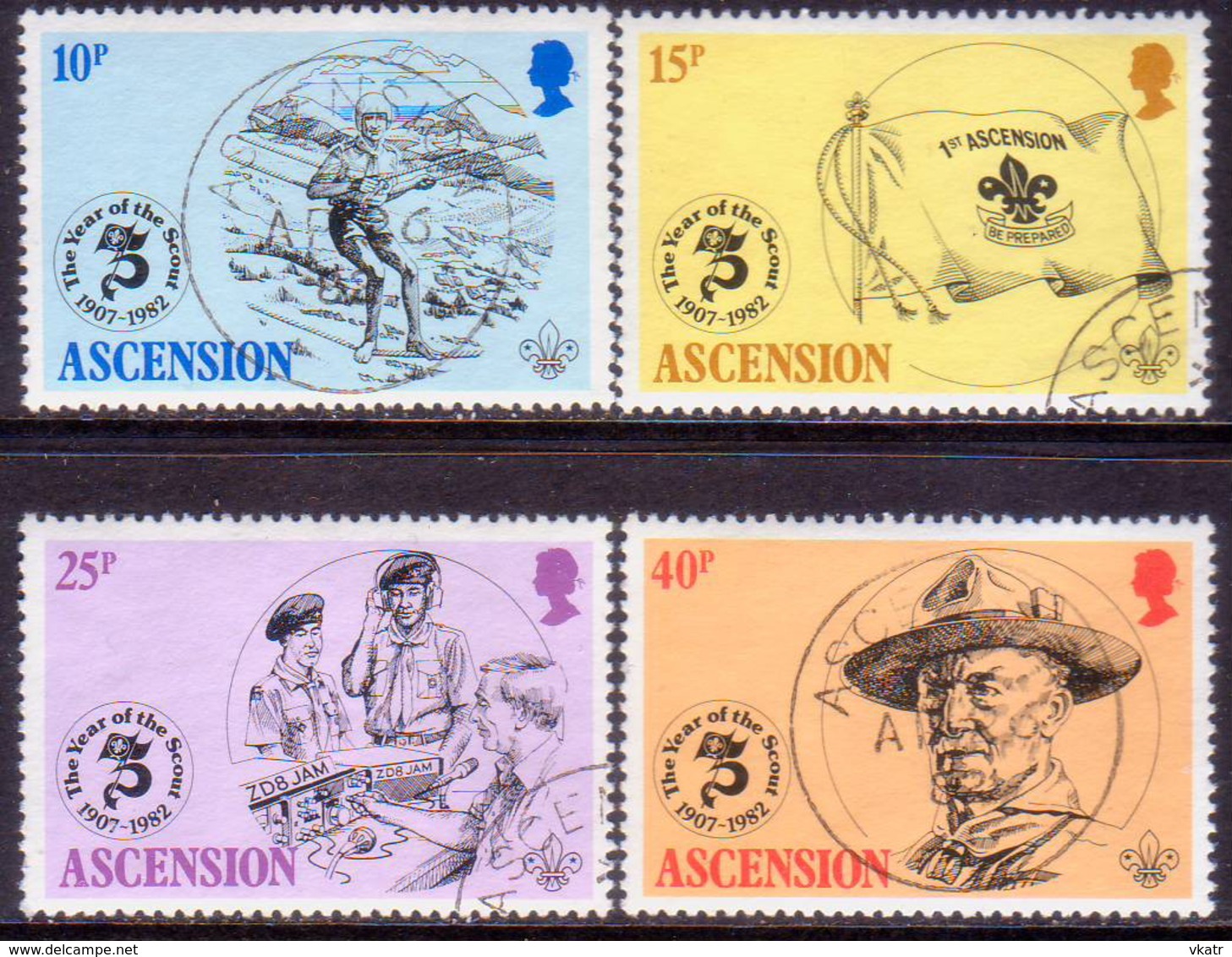 ASCENSION 1982 SG #309-13 Compl.set+m/s Used Boy Scouts - Ascension