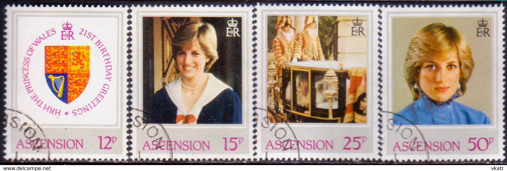 ASCENSION 1982 SG #322-25 Compl.set Used 21st Birthday Of Princess Of Wales - Ascension
