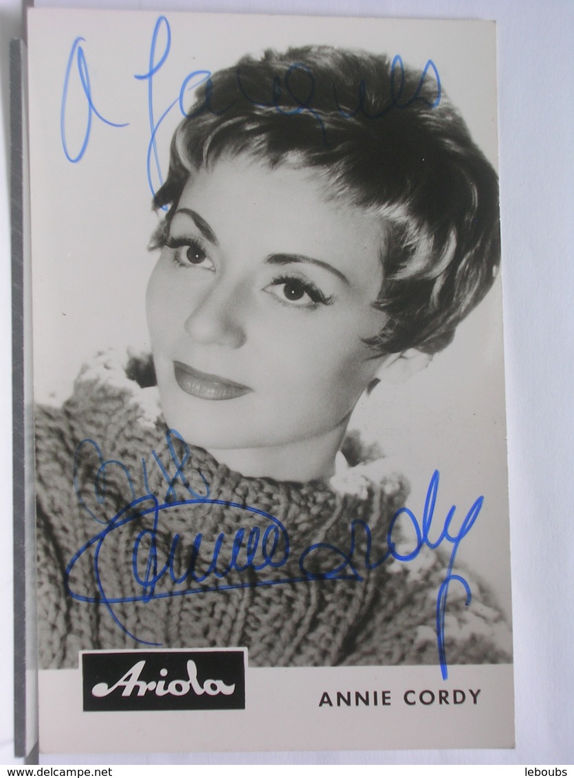 AUTOGRAPHE - DEDICACE - CARTE SIGNEE - ANNIE CORDY - Autres & Non Classés