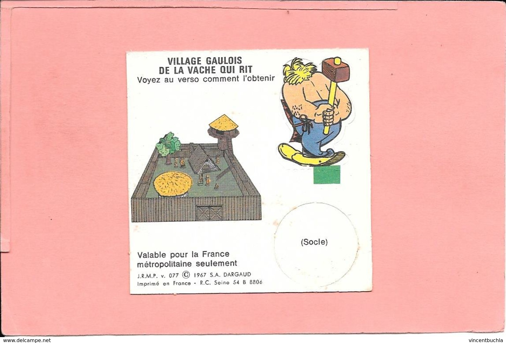 Figurine à Découper Du Village Gaulois D'Astérix - Le Forgeron Cetautomatix - Vache Qui Rit - 1967 - Publicité From. BEL - Objets Publicitaires