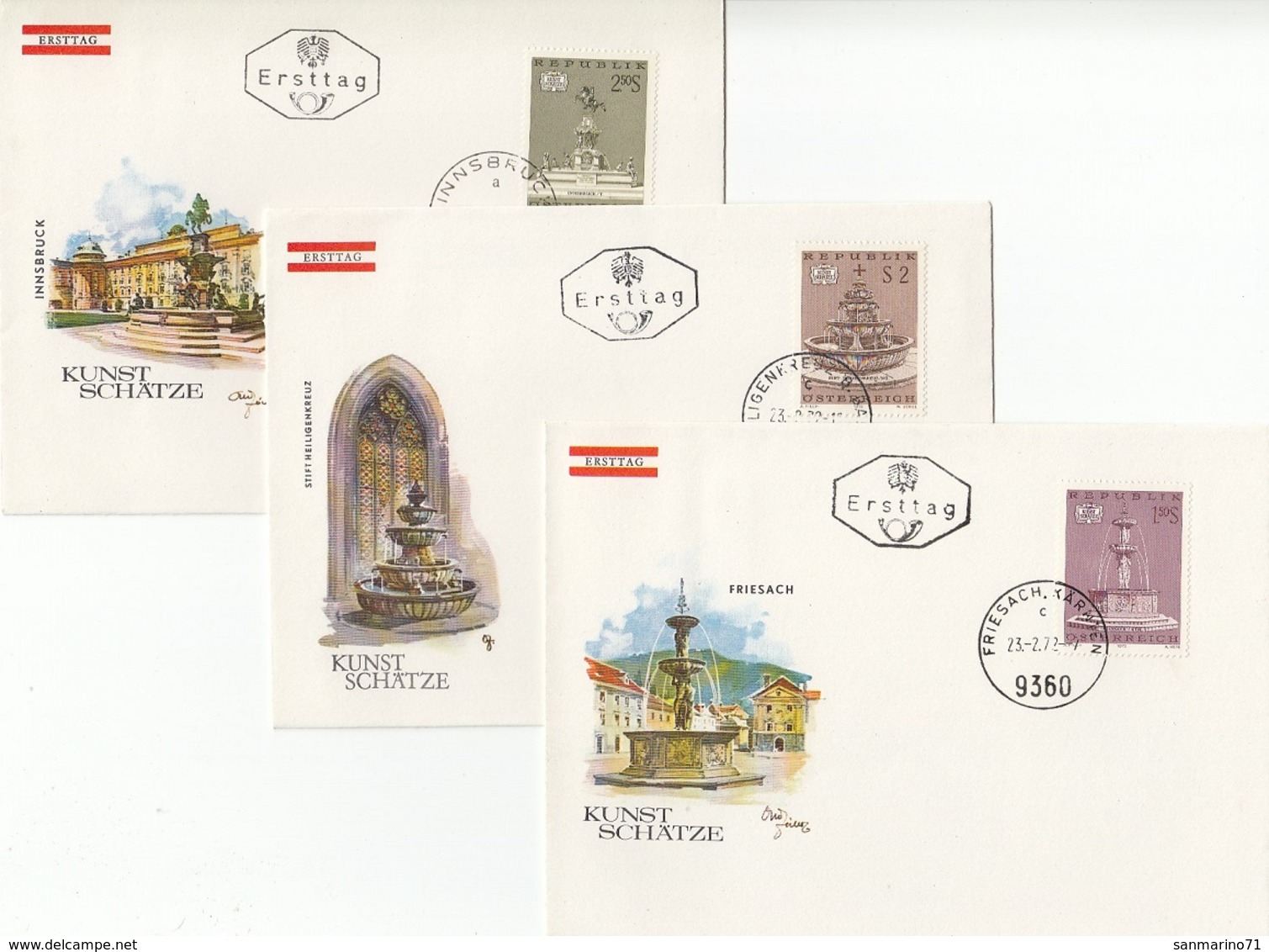 AUSTRIA FDC 1382-1384 - FDC