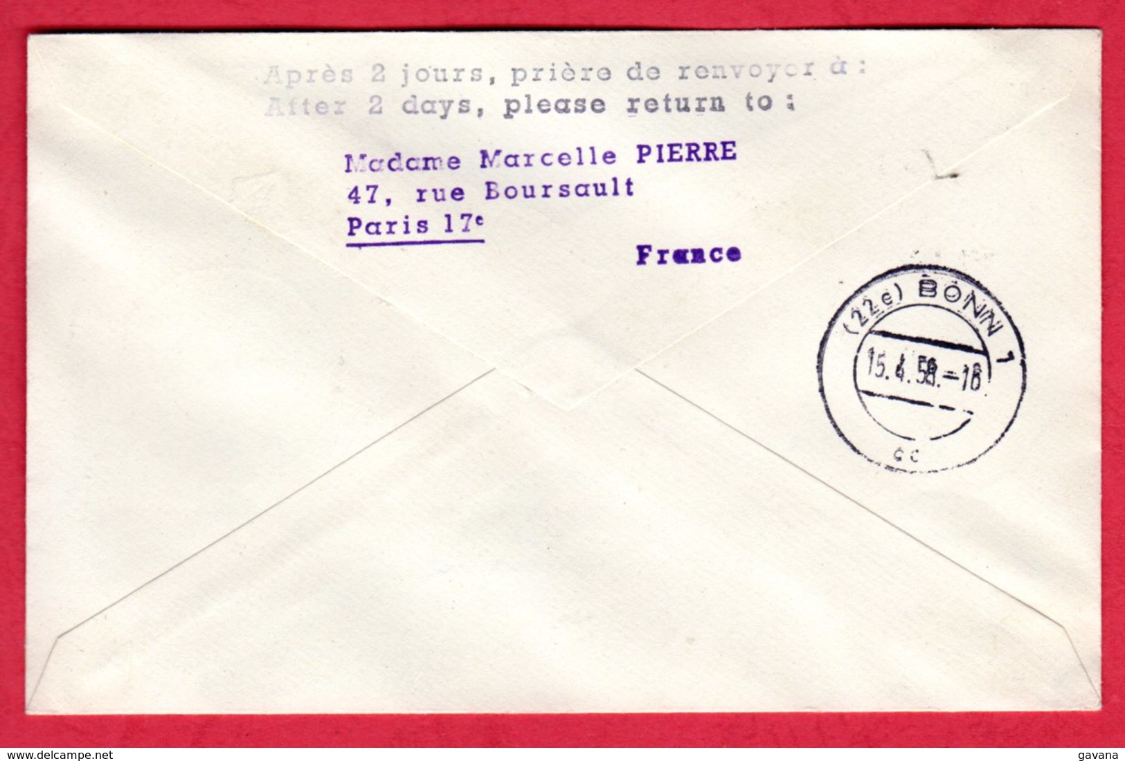 SABENA - Courrier Spécial BRUXELLES Exposition 58 - BONN 15/04/58 - Autres & Non Classés