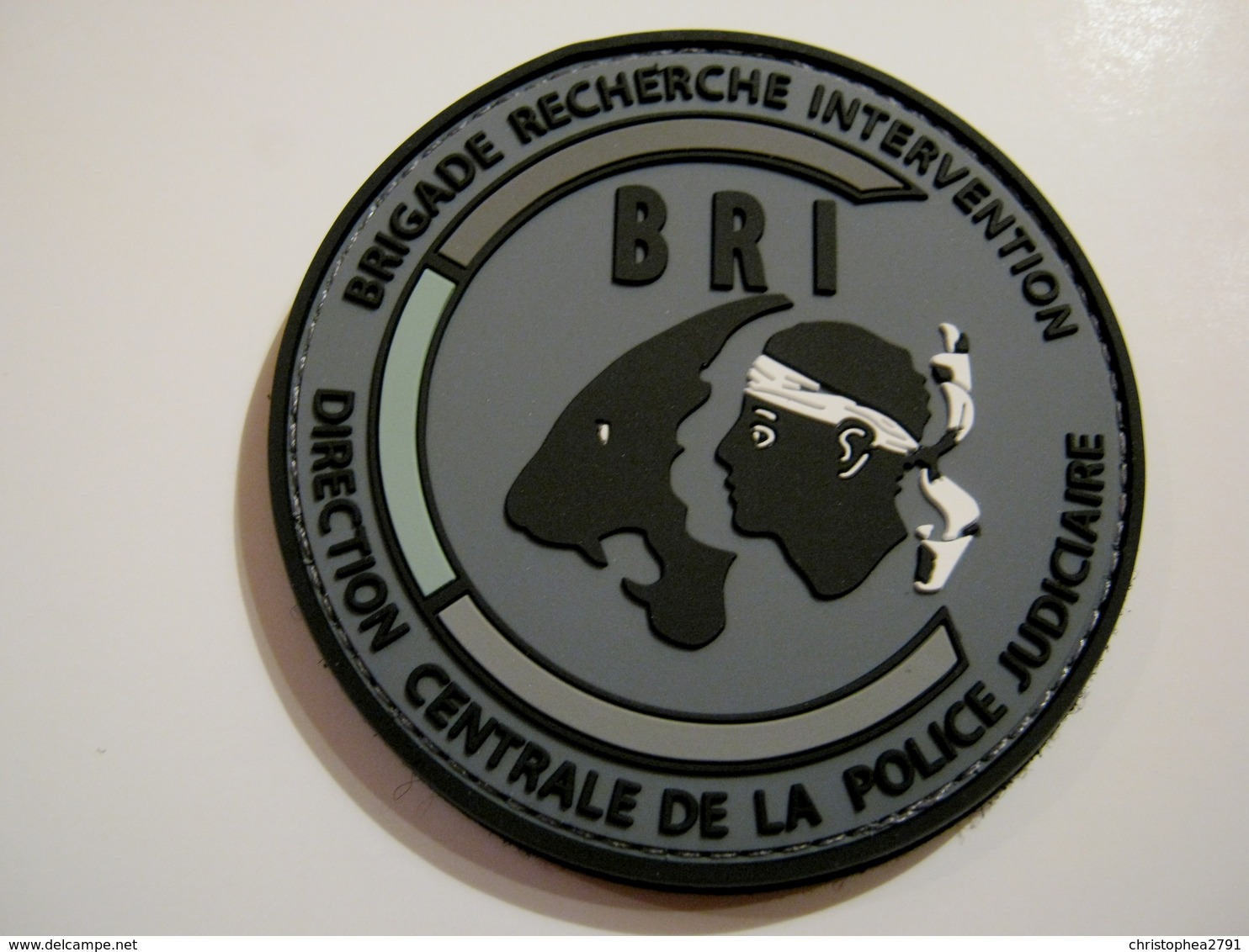 ECUSSON PATCH PVC POLICE NATIONALE LA BRI DE DE CORSE EN B.V GRIS (VELCROS) ETAT EXCELLENT - Police & Gendarmerie