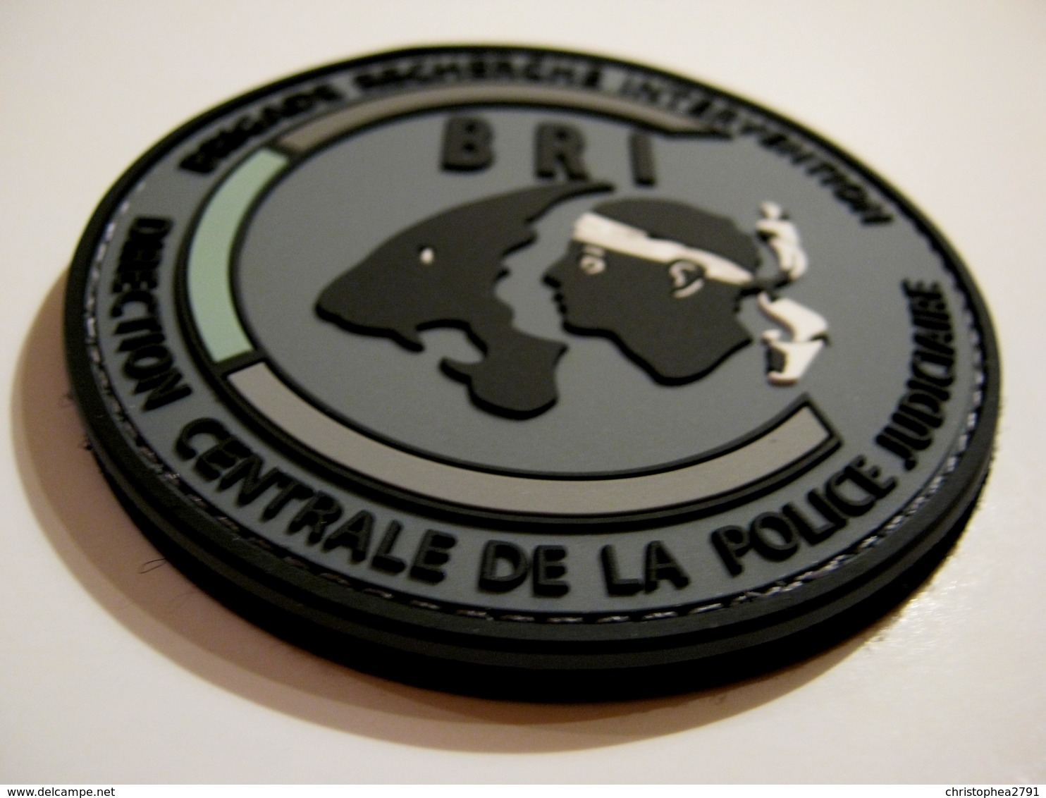 ECUSSON PATCH PVC POLICE NATIONALE LA BRI DE DE CORSE EN B.V GRIS (VELCROS) ETAT EXCELLENT - Police & Gendarmerie