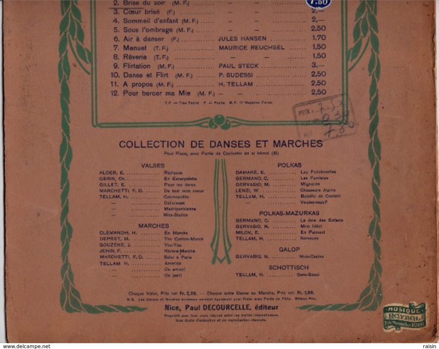 Douze Morceaux De Genre Aug.Thomas BRISE DU SOIR Ernest Gillet Valse Piano Violon Mandoline Arrgt. E.Gandolfo 1892 BE - Partitions Musicales Anciennes