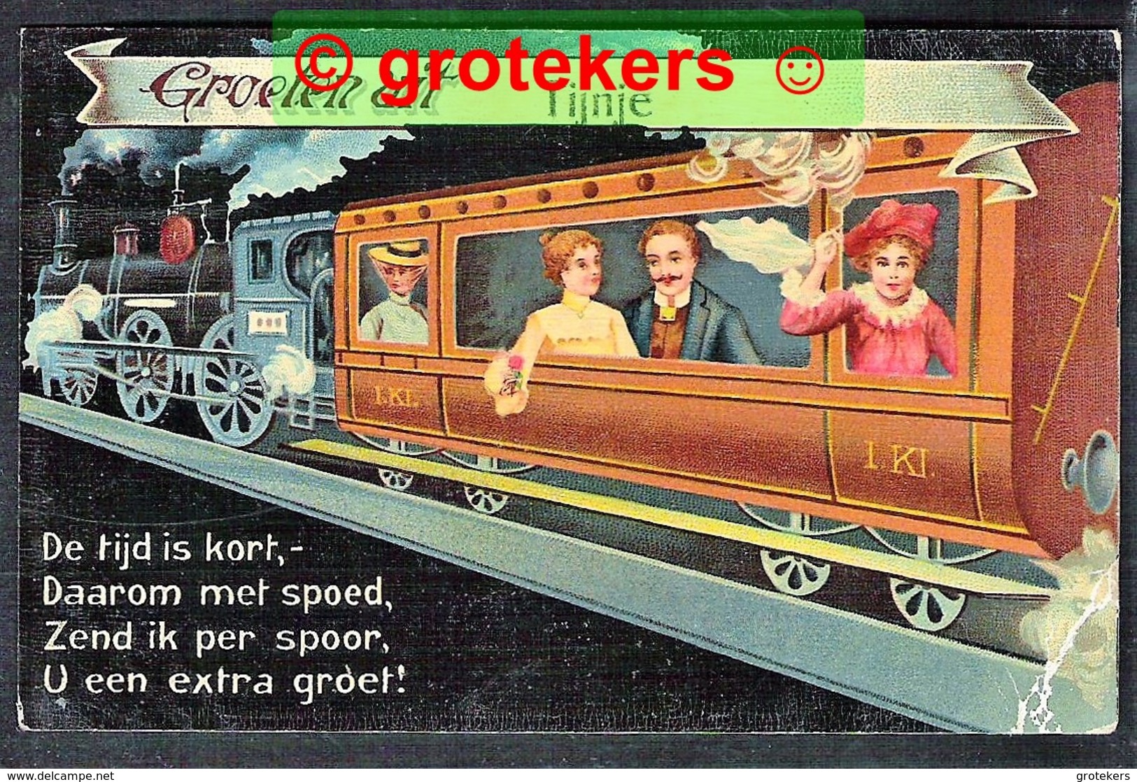 TIJNJE Groeten Uit Fantasie 1909 Mooi Stempel Grootrond GORREDIJK - Andere & Zonder Classificatie