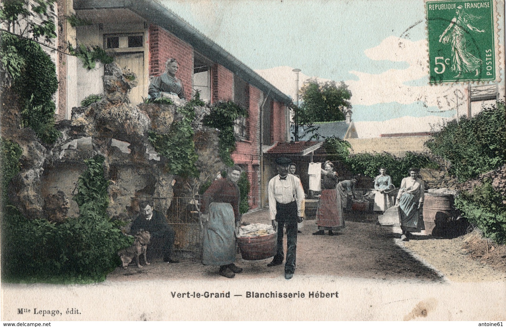 VERT LE GRAND - Blanchisserie HEBERT (carte Colorisée) - Autres & Non Classés