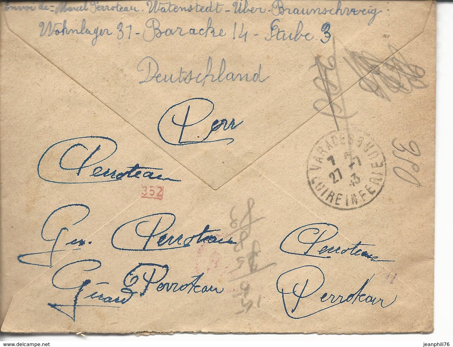 Enveloppe De STO Watenstedt über Braunschweig - Guerre De 1939-45