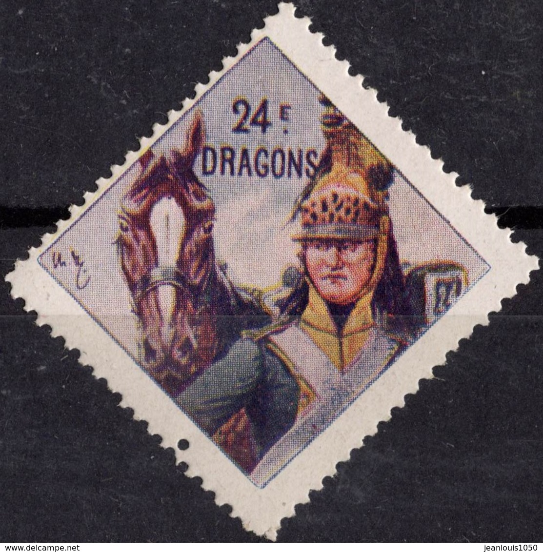 VIGNETTE PATRIOTIQUE 1914  PATRIOTIC CINDERELLA STAMP DELANDRE THEME CHEVAL - Vignettes Militaires