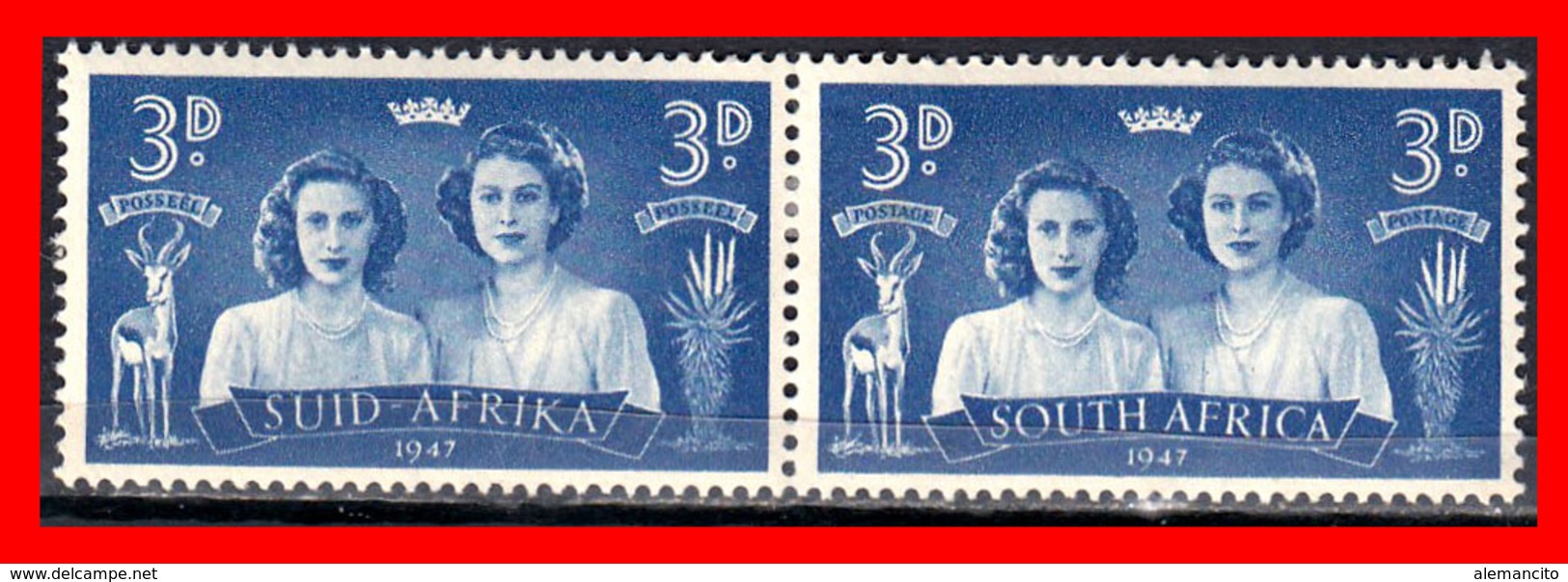 AFRICA SUID AND SOUTH AFRICA / PAIR STAMP AÑO 1947 - Oficiales