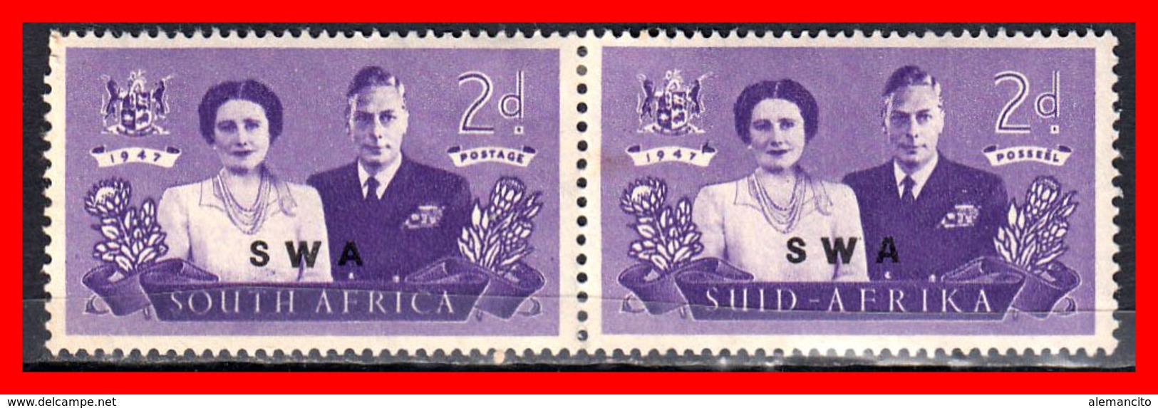 AFRICA  SOUTH AFRICA / PAIR STAMP AÑO 1947 - Oficiales
