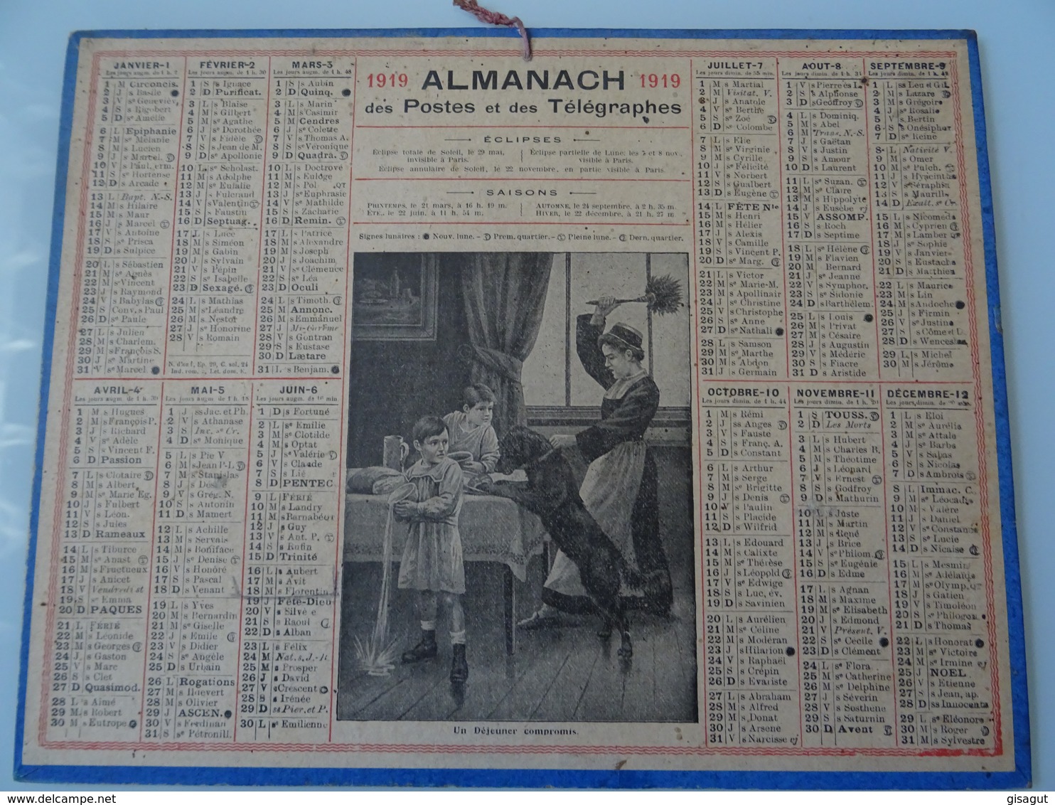 Almanach Des Postes De 1919  Un Dejeuner Compromis - Formato Grande : 1901-20